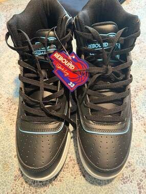 Ewing Athletics Rebound 33 Orion Strap High Top Basketball Shoes Black Blue